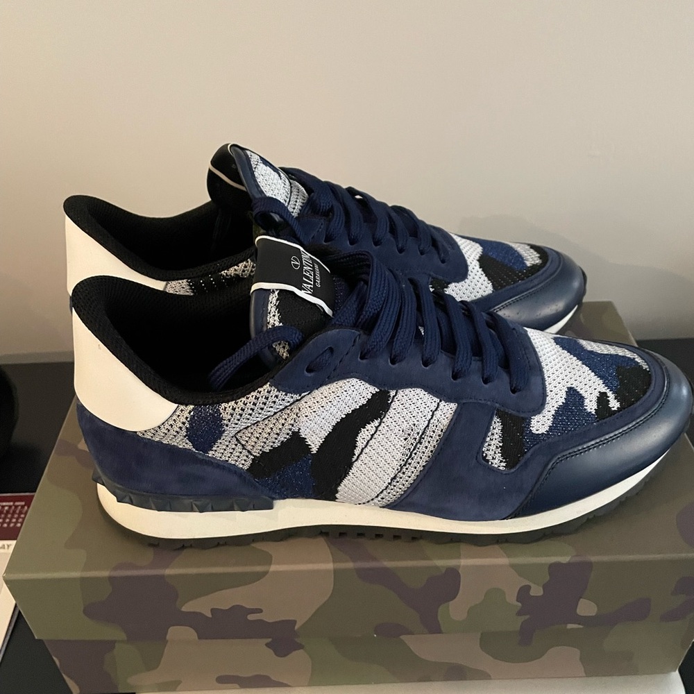 Valentino Blue and White Sneakers